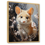 Curious Meadow Mouse rodent - White Rodent Wall Art