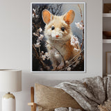 Curious Meadow Mouse rodent - White Rodent Wall Art