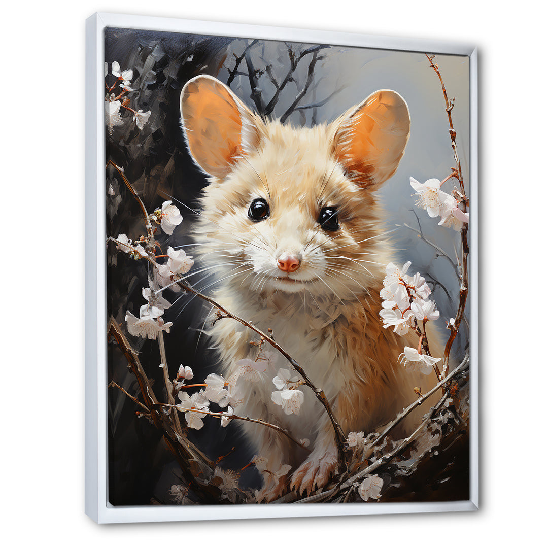 Curious Meadow Mouse rodent - White Rodent Wall Art