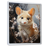 Curious Meadow Mouse rodent - White Rodent Wall Art
