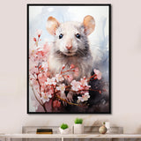Rats floral Portrait blooms - Rodent Bedroom Wall Art