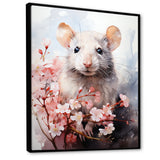 Rats floral Portrait blooms - Rodent Bedroom Wall Art