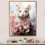 Rats floral Portrait blooms - Rodent Bedroom Wall Art