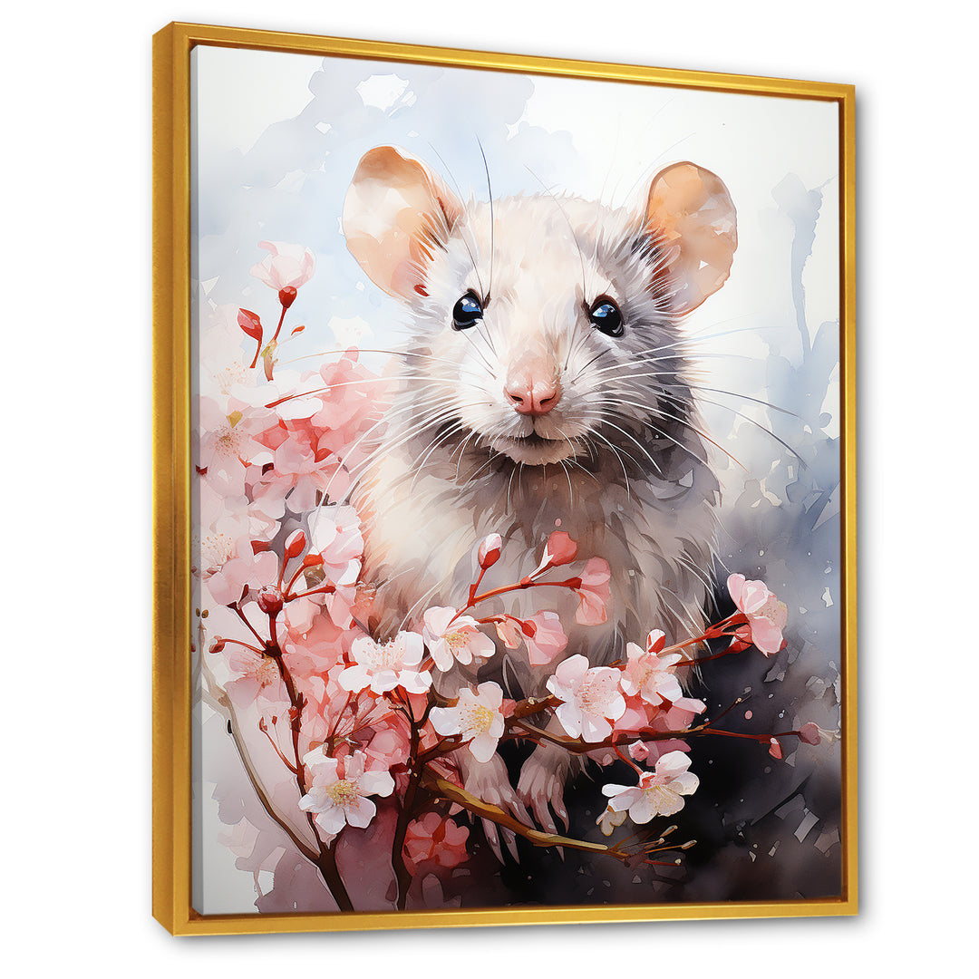 Rats floral Portrait blooms - Rodent Bedroom Wall Art