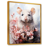 Rats floral Portrait blooms - Rodent Bedroom Wall Art