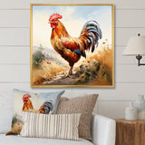 Red Roosters Farm and meadows - Rooster Wall Decor