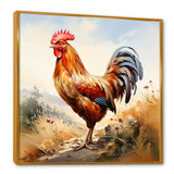 Red Roosters Farm and meadows - Rooster Wall Decor