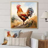 Red Roosters Farm and meadows - Rooster Wall Decor