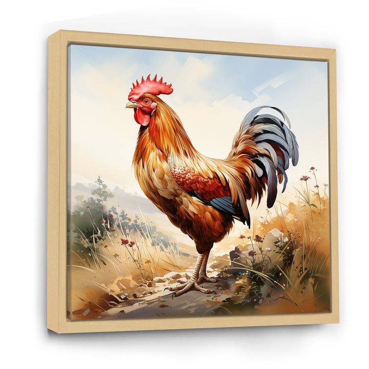 Red Roosters Farm and meadows - Rooster Wall Decor