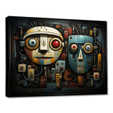 Blue and bleige Robot Revolution  - Fashion Canvas Wall Art