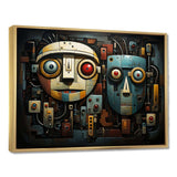 Blue and bleige Robot Revolution  - Fashion Canvas Wall Art