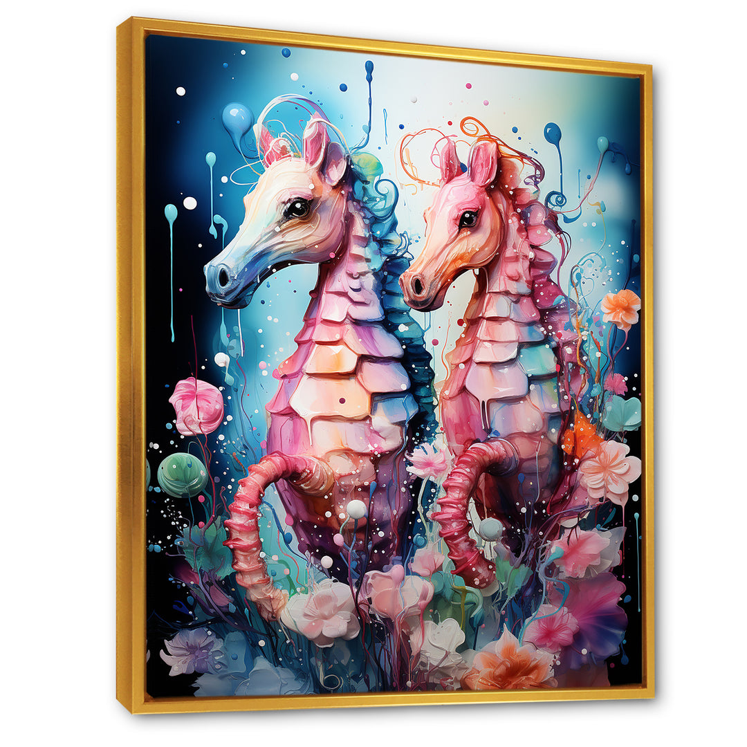 Blue and pink Seahorse Ballet - Seahorse Wall Decor