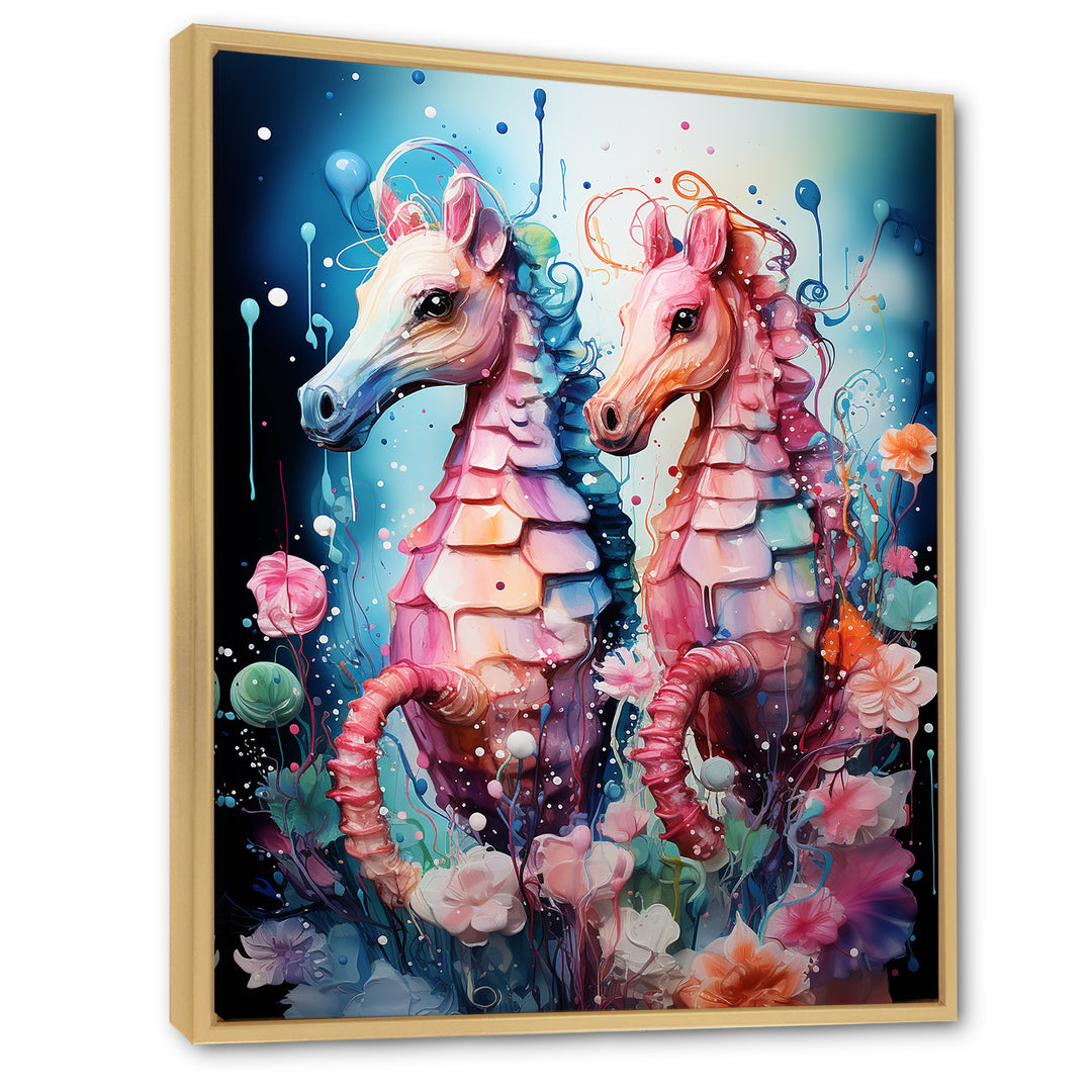 Blue and pink Seahorse Ballet - Seahorse Wall Decor