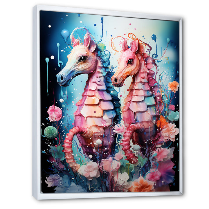 Blue and pink Seahorse Ballet - Seahorse Wall Decor