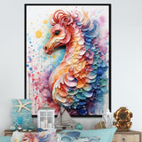 Pink Seahorse Oceanic Elegance - Seahorse Wall Art Prints