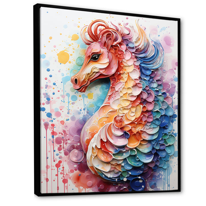 Pink Seahorse Oceanic Elegance - Seahorse Wall Art Prints