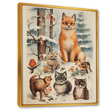 Winter Animal fox with friends - Fox Home Decor Art