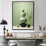 Green Zen spiritual stone 2 - Spiritual Canvas Wall Art