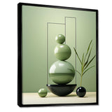 Green Zen spiritual stone 2 - Spiritual Canvas Wall Art