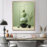 Green Zen spiritual stone 2 - Spiritual Canvas Wall Art