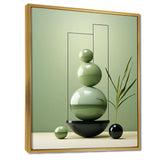 Green Zen spiritual stone 2 - Spiritual Canvas Wall Art