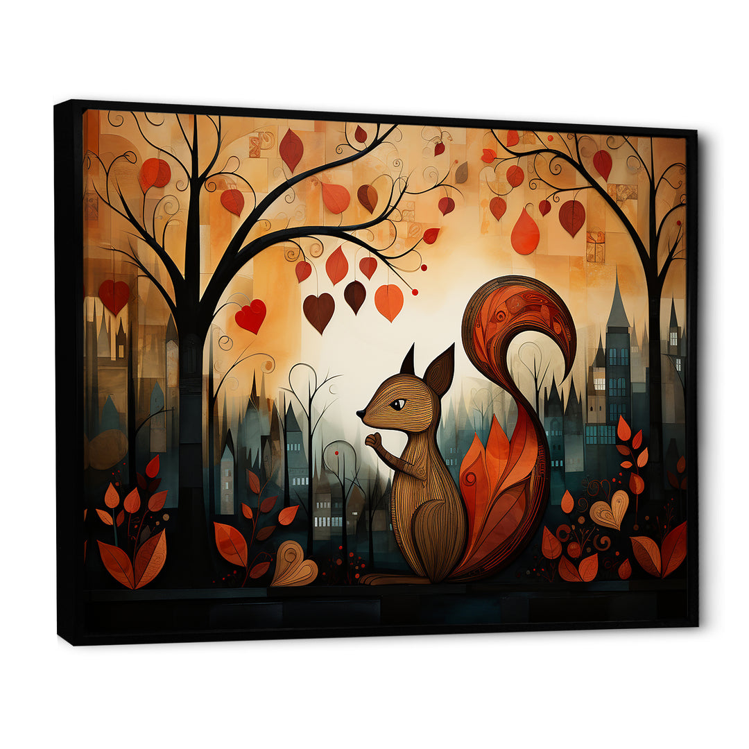 Squirrel landscape for nursery - Squirrel Living Room Wall Art