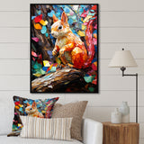 Colorful squirrel collage Delight - Squirrel Bedroom Wall Art