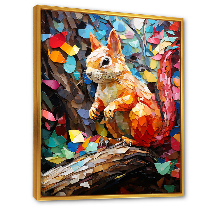 Colorful squirrel collage Delight - Squirrel Bedroom Wall Art