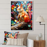Colorful squirrel collage Delight - Squirrel Bedroom Wall Art