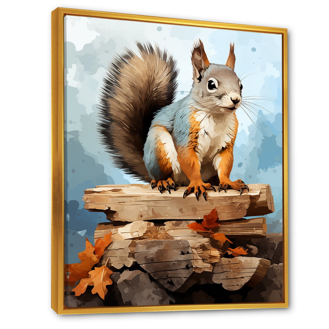 Brown squirrel forest adventure - Squirrel Wall Art Prints