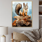 Brown squirrel forest adventure - Squirrel Wall Art Prints