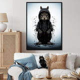 Black squirrel silhouette elegance - Squirrel Framed Canvas Art
