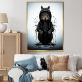 Black squirrel silhouette elegance - Squirrel Framed Canvas Art