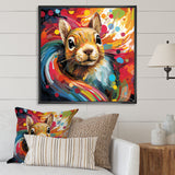 Colorful pop art squirrel portrait - Squirrel Large Canvas Wall Art