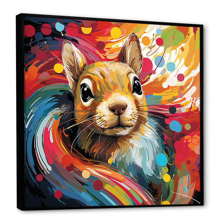 Colorful pop art squirrel portrait - Squirrel Large Canvas Wall Art