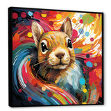 Colorful pop art squirrel portrait - Squirrel Large Canvas Wall Art