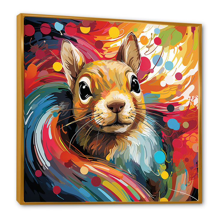 Colorful pop art squirrel portrait - Squirrel Large Canvas Wall Art
