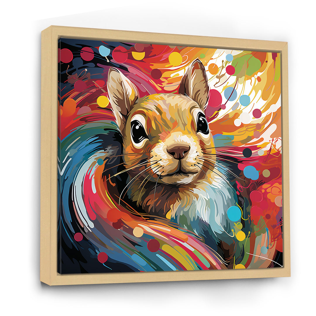 Colorful pop art squirrel portrait - Squirrel Large Canvas Wall Art