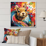 Colorful pop art squirrel portrait - Squirrel Large Canvas Wall Art