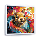 Colorful pop art squirrel portrait - Squirrel Large Canvas Wall Art