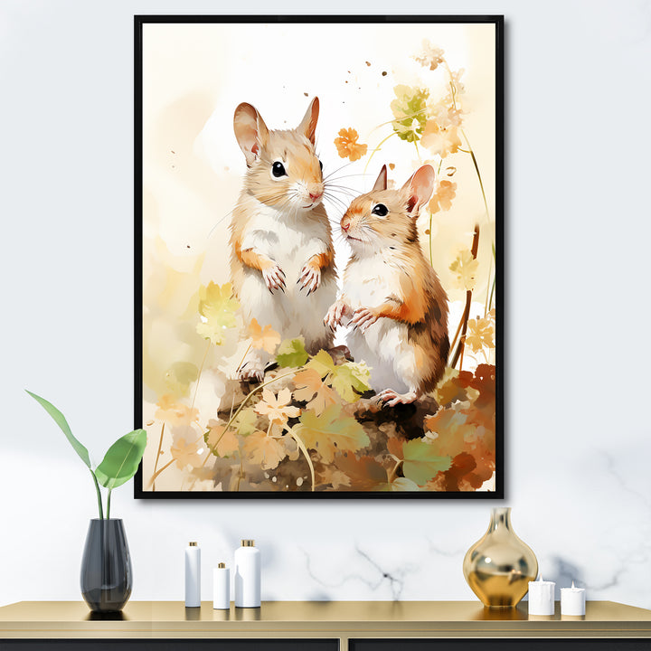 Cute Squirrel Playtime - Squirrel Bedroom Wall Art