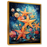 Blue and orange starfish collage - Starfish Canvas Wall Art
