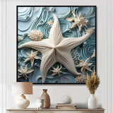 White and blue Oceanic starfish Gem - Starfish Wall Art Prints