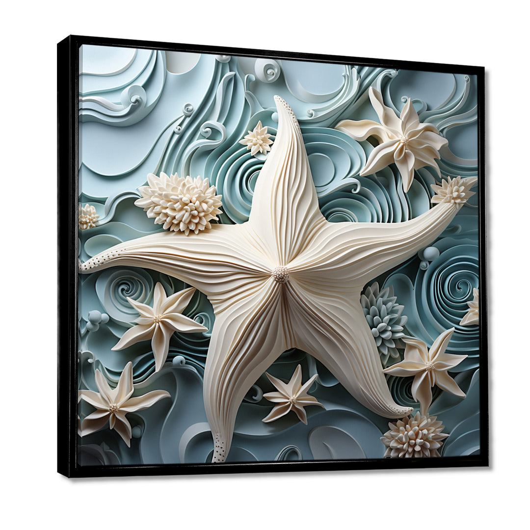 White and blue Oceanic starfish Gem - Starfish Wall Art Prints