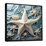 White and blue Oceanic starfish Gem - Starfish Wall Art Prints