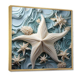 White and blue Oceanic starfish Gem - Starfish Wall Art Prints