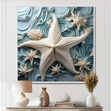 White and blue Oceanic starfish Gem - Starfish Wall Art Prints