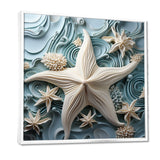 White and blue Oceanic starfish Gem - Starfish Wall Art Prints