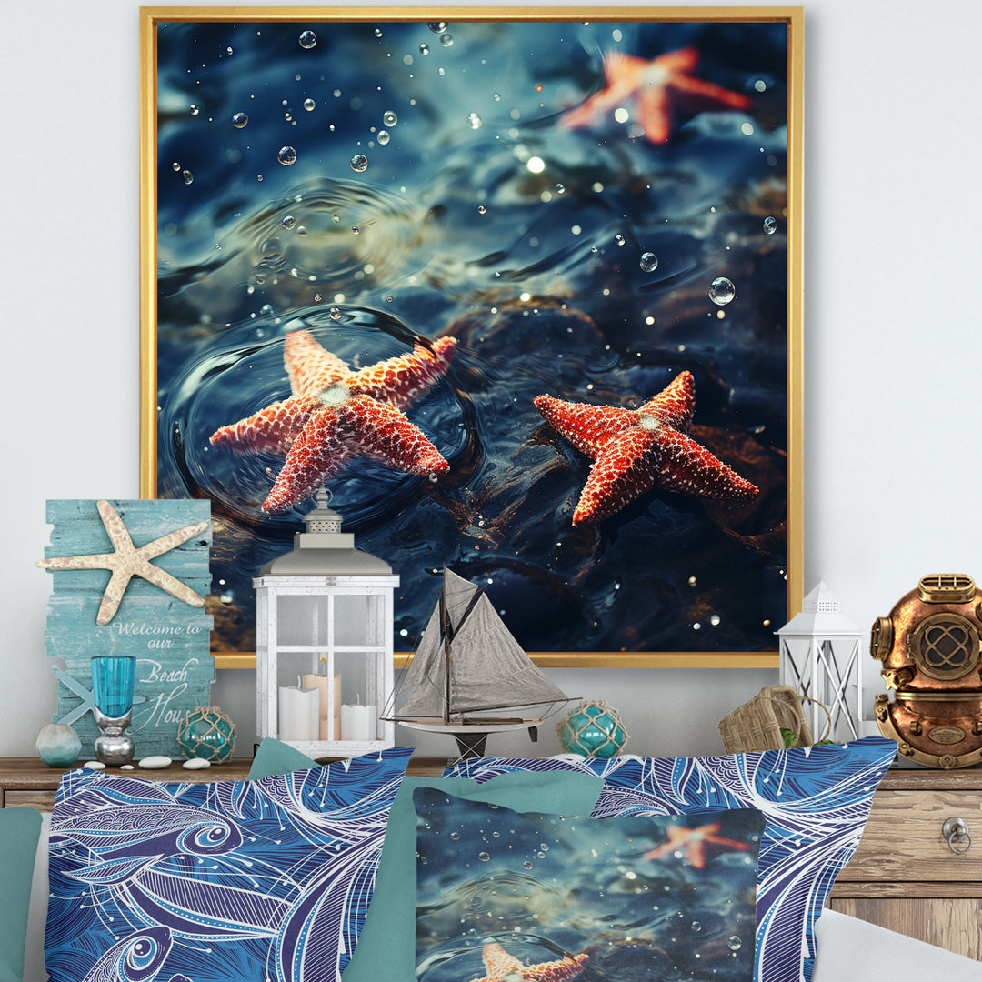Yellow Oceanic starfish romance photo - Starfish Wall Art Prints