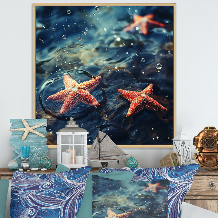 Yellow Oceanic starfish romance photo - Starfish Wall Art Prints